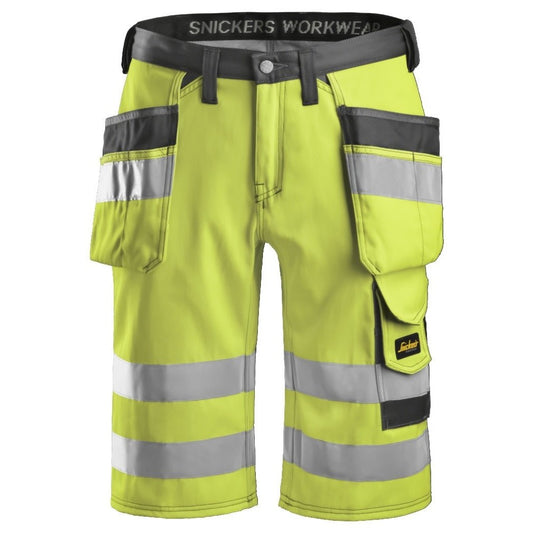 Snickers Workwear 30336674044 - 3033 High Visibility Class 1 Shorts Yellow-Anthracite Grey Size 44