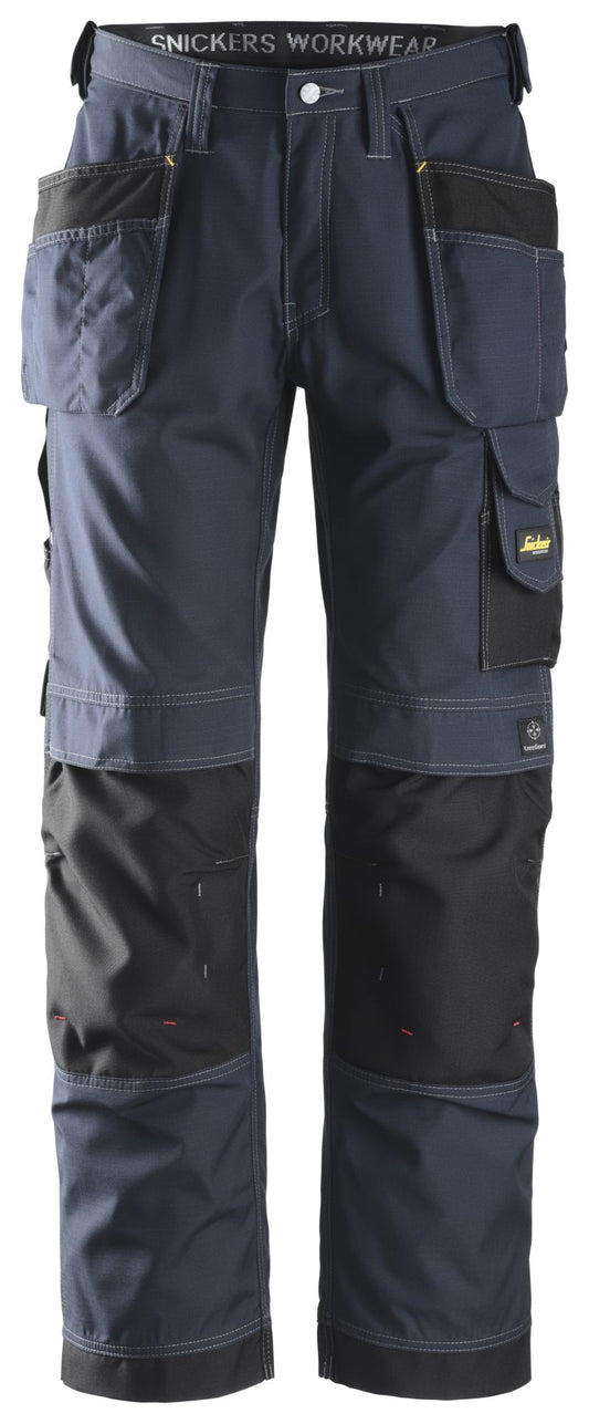 Snickers Workwear - 3213 Pantalones largos de trabajo Rip - Stop azul marino con bolsillos flotantes - Ferrotecnia