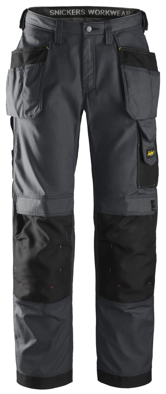 Snickers Workwear - 3213 Pantalones largos de trabajo Rip - Stop gris acero con bolsillos flotantes - Ferrotecnia