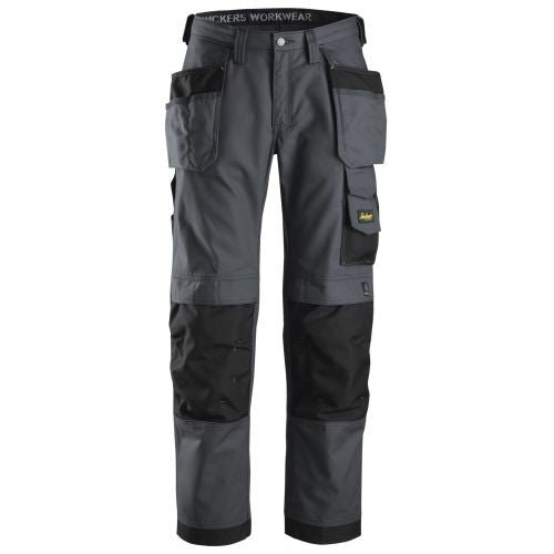Snickers Workwear 32145804058 - 3214 Pantalón largo Canvas+ con bolsillos flotantes gris acero - negro talla 58 - Ferrotecnia