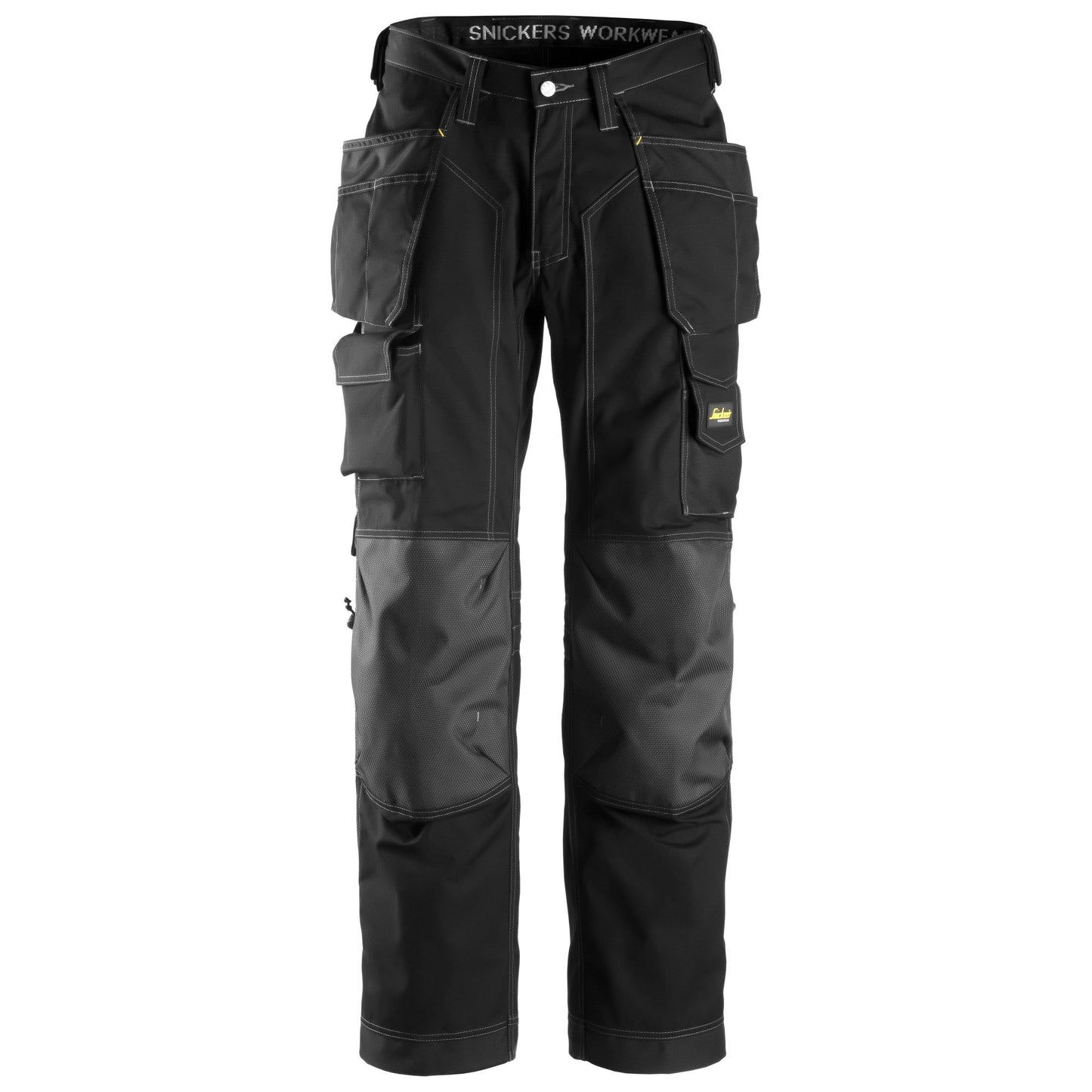 Snickers Workwear 32230404052 - 3223 Rip-Stop Tiling Trousers with Floating Pockets, Black, Size 52
