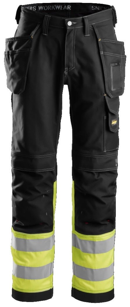 Snickers Workwear 3235 Pantalones largos de trabajo de algodón de alta visibilidad clase 1 con bolsillos flotantes - Ferrotecnia