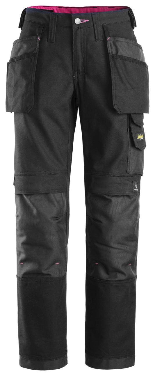 Snickers Workwear - 3714 Pantalón largo para mujer con bolsillos flotantes Canvas+ negro - Ferrotecnia