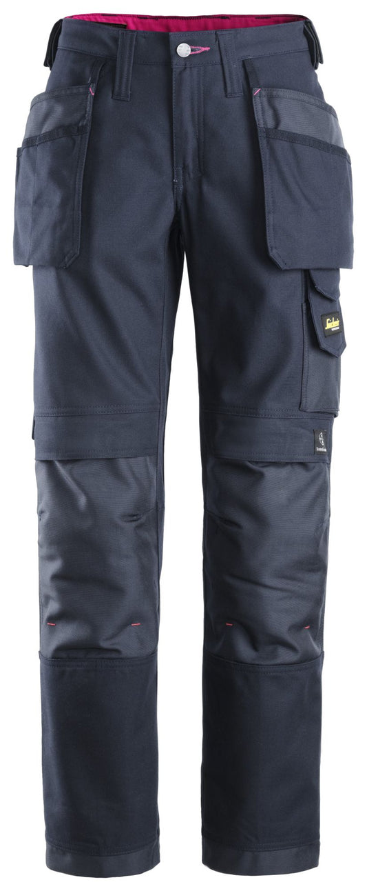 Snickers Workwear 37149595040 - 3714 Pantalón largo Canvas+ Mujer con bolsillos flotantes azul marino talla 40 - Ferrotecnia