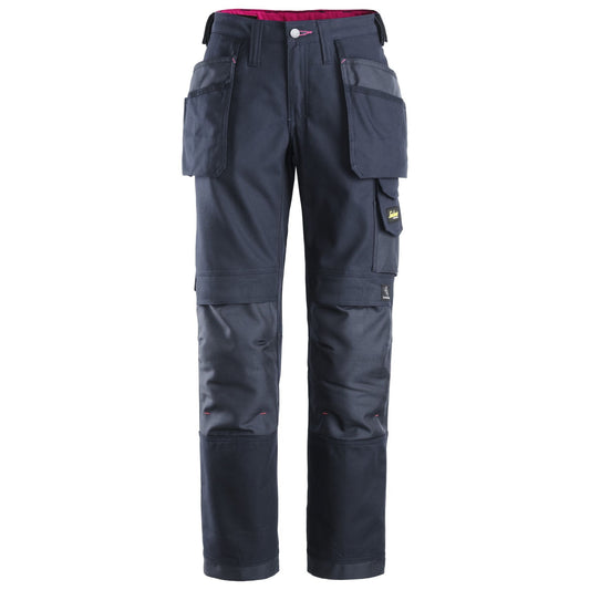 Snickers Workwear 37149595040 - 3714 Pantalón largo Canvas+ Mujer con bolsillos flotantes azul marino talla 40