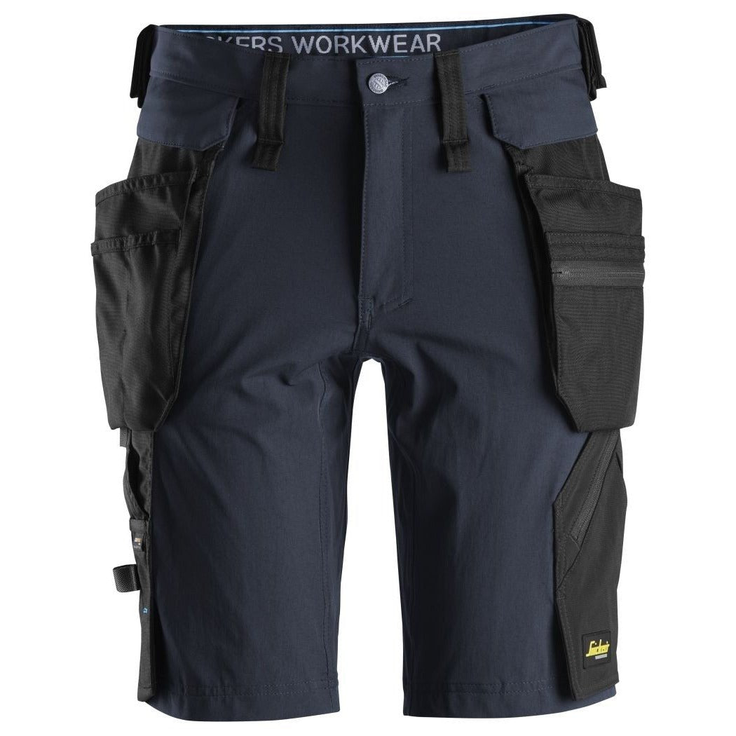 Snickers Workwear - 6108 Pantalones cortos de trabajo LiteWork con bolsillos flotantes desmontables azul marino/ negro - Ferrotecnia