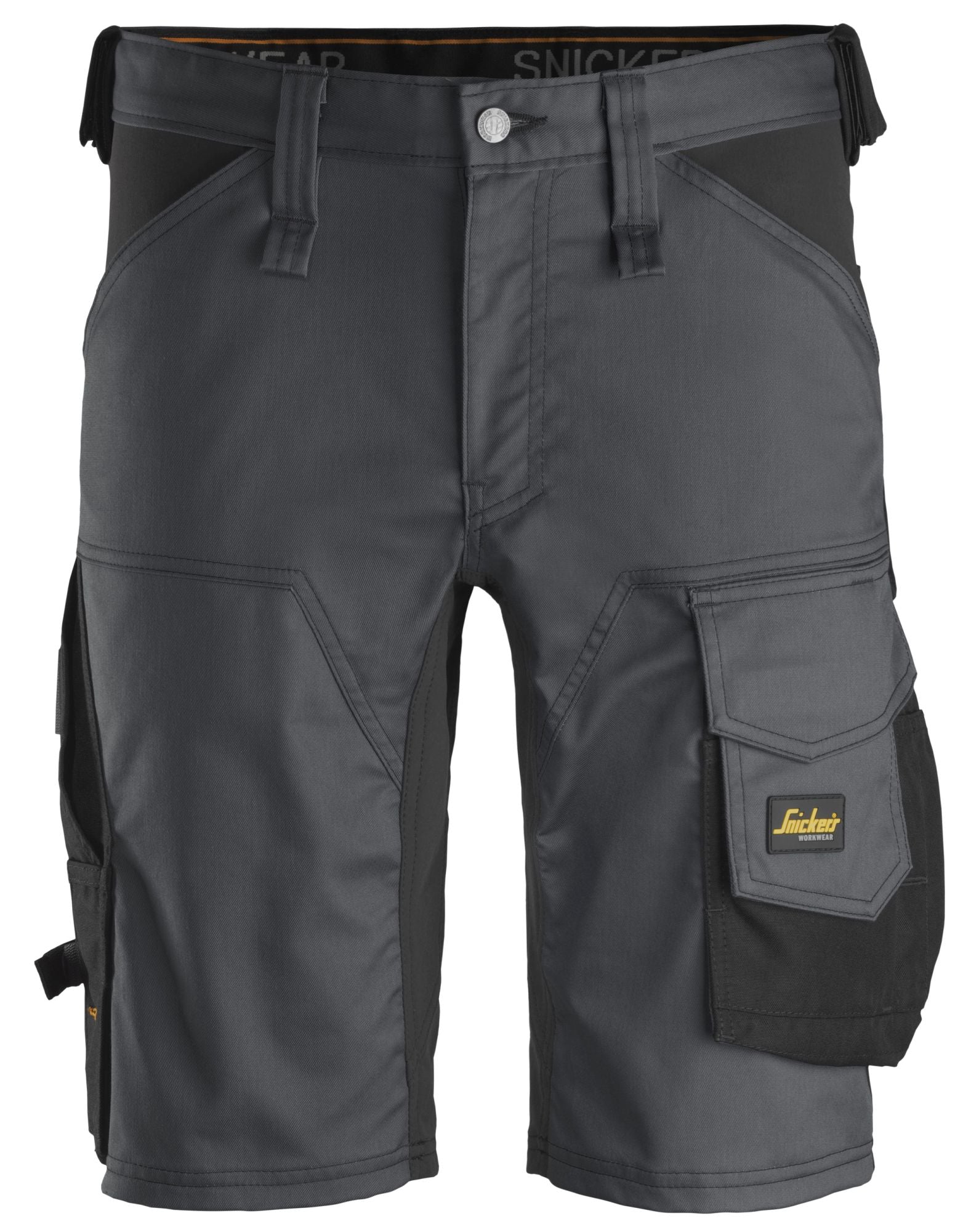 Snickers Workwear - 6143 Pantalones cortos de trabajo elásticos Slim Fit AllroundWork gris acero/ negro - Ferrotecnia