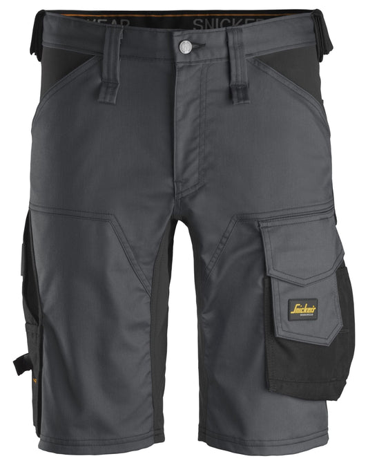 Snickers Workwear - 6143 Pantalones cortos de trabajo elásticos Slim Fit AllroundWork gris acero/ negro - Ferrotecnia