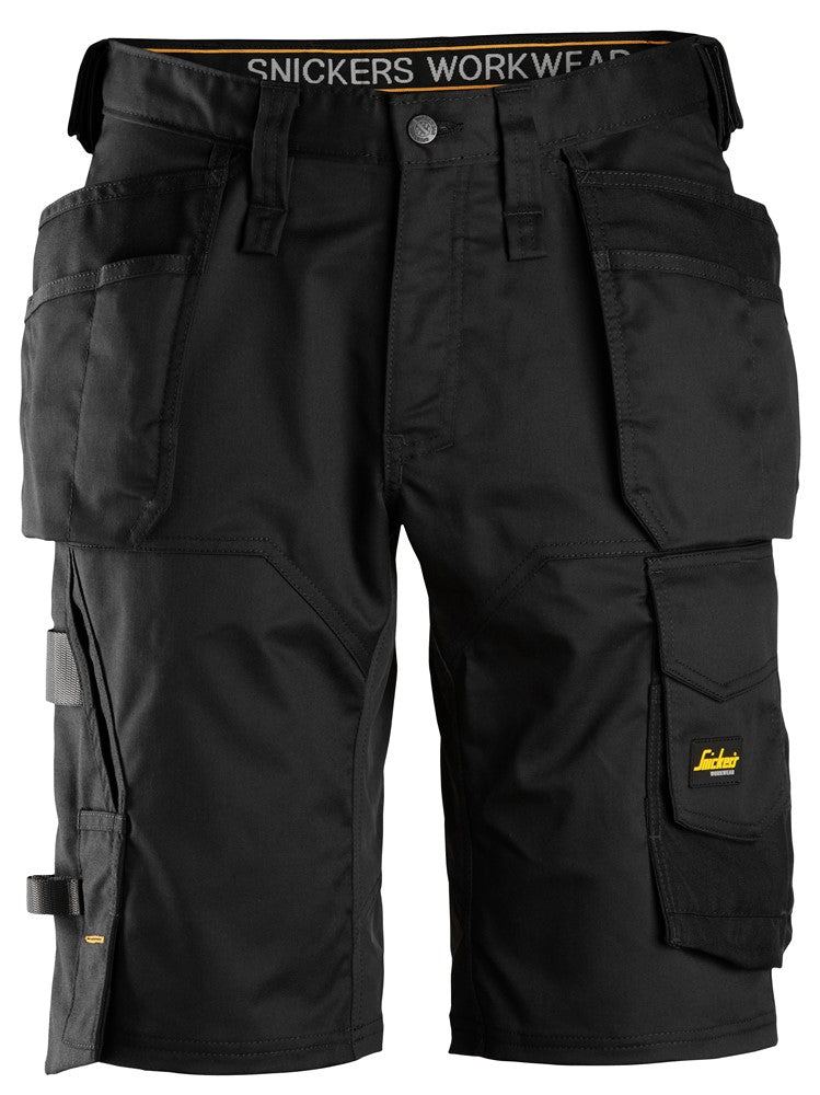 Snickers Workwear - 6151 Pantalones cortos de trabajo elásticos de ajuste holgado AllroundWork con bolsillos flotantes negro - Ferrotecnia