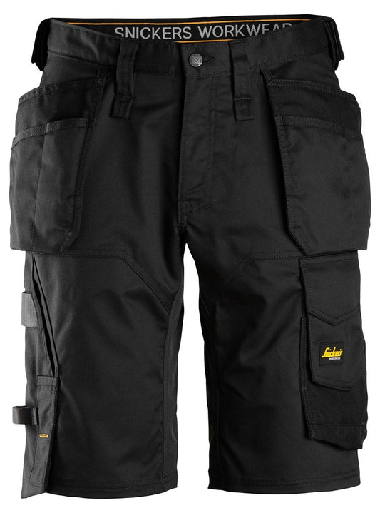 Snickers Workwear - 6151 Pantalones cortos de trabajo elásticos de ajuste holgado AllroundWork con bolsillos flotantes negro - Ferrotecnia