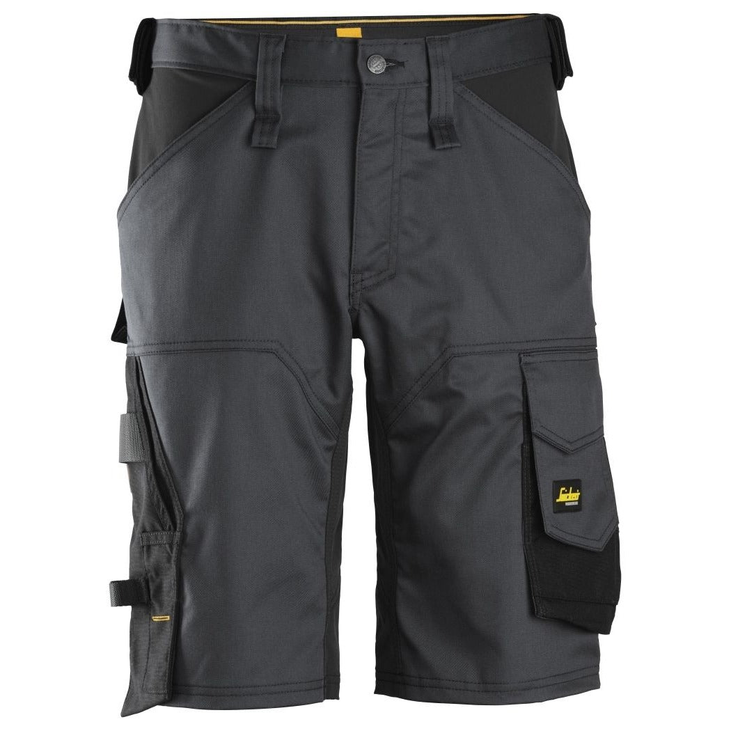 Snickers Workwear 61535804048 - Pantalon corto elastico holgado AllroundWork gris acero-negro talla 048