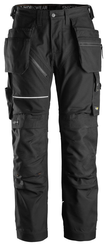 Snickers Workwear - 6214 Pantalones largos de trabajo con bolsillos flotantes Canvas+ RuffWork negro - Ferrotecnia