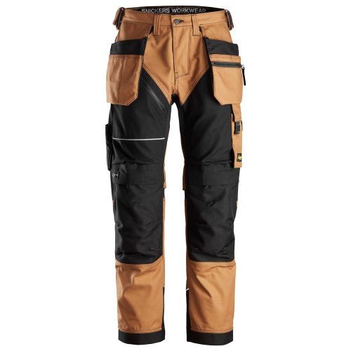 Snickers Workwear 62141204054 - 6214 Pantalones largos de trabajo con bolsillos flotantes Canvas+ RuffWork marron - negro talla 54 - Ferrotecnia