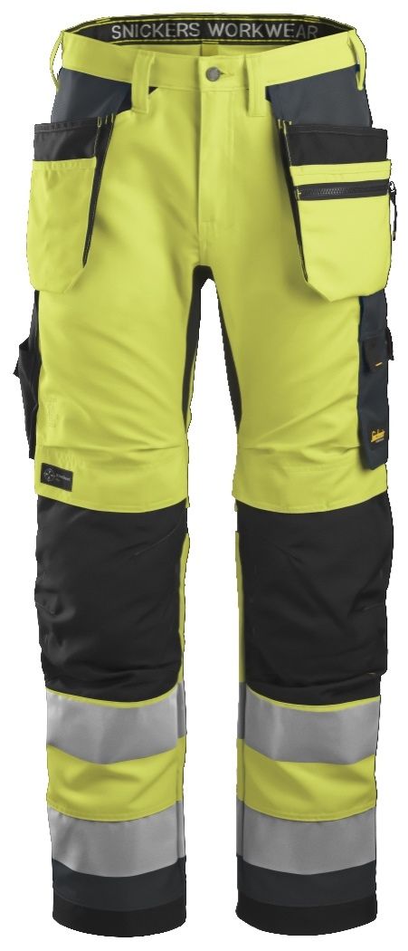 Snickers Workwear 62306658254 - Pantalón Bols.Flot. AW+ Alta Vis. CL2 amarillo - gris acero T.254 - Ferrotecnia