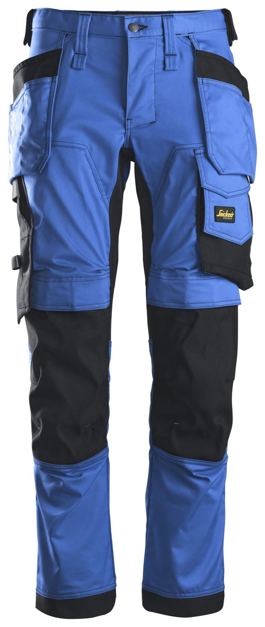 Snickers Workwear 62415604056 - Pantalón elástico AllroundWork con bolsillos flotantes Azul verdadero - Negro talla 56 - Ferrotecnia