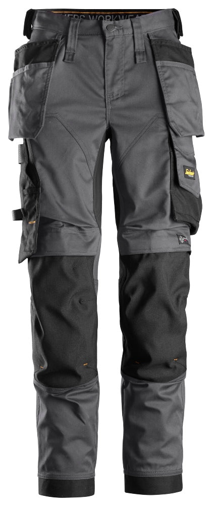 Snickers Workwear - 6247 Pantalones largos de trabajo elásticos para mujer con bolsillos flotantes AllroundWork gris acero - negro - Ferrotecnia
