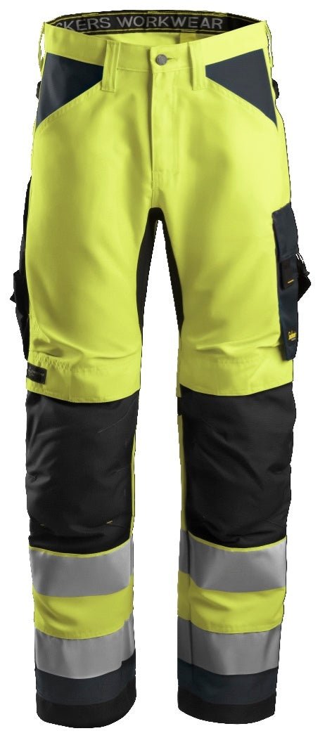 Snickers Workwear - 6331 Pantalón AllroundWork Alta Visibilidad CL2 Amarillo / Gris acero - Ferrotecnia