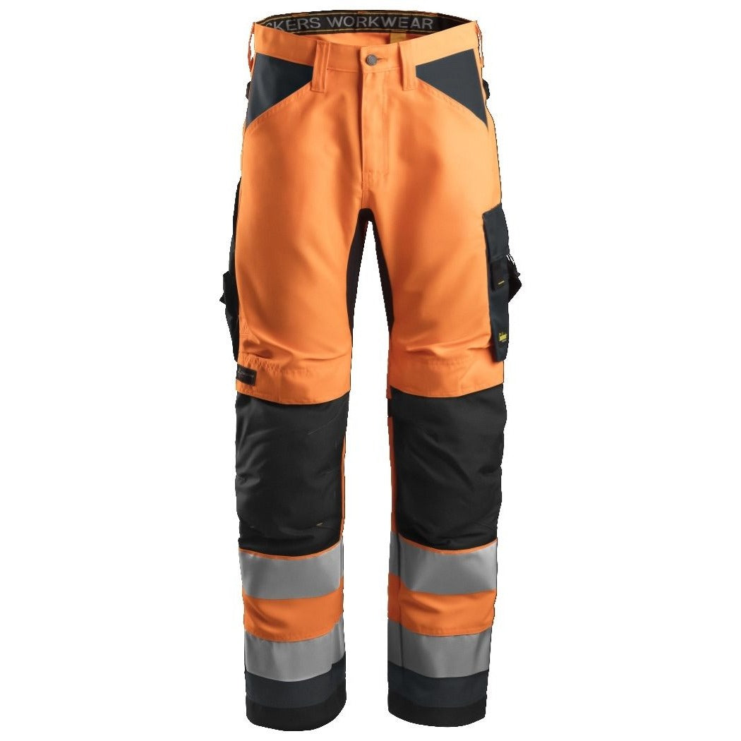 Snickers Workwear 63315558048 - Pantalón AW+ Alta Vis. CL2 naranja-gris acero T.48