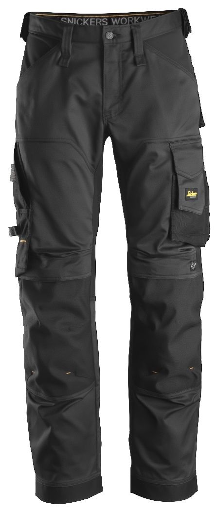Snickers Workwear - 6351 Pantalones largos de trabajo elásticos ajuste holgado AllroundWork Loose Fit color negro - Ferrotecnia