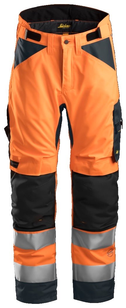 Snickers Workwear - 6639 Pantalones largos de trabajo aislantes 37.5® de alta visibiidad clase 2 AllroundWork naranja/ gris acero - Ferrotecnia