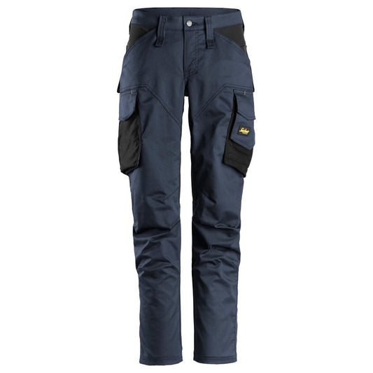 Snickers Workwear 67039504032 - 6703 Women's Stretch Long Work Trousers with Knee Pad Pockets AllroundWork Navy-Black Size 32