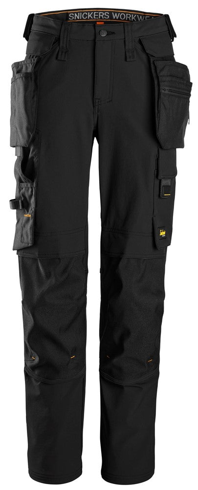Snickers Workwear - 6771 Pantalones largos de trabajo mujer elásticos bolsillos flotantes desmontables AllroundWork color negro - Ferrotecnia