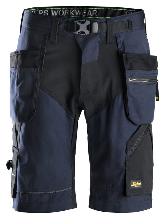 Snickers Workwear - 6904 Pantalones cortos de trabajo FlexiWork+ bolsillos flotantes azul marino - Ferrotecnia