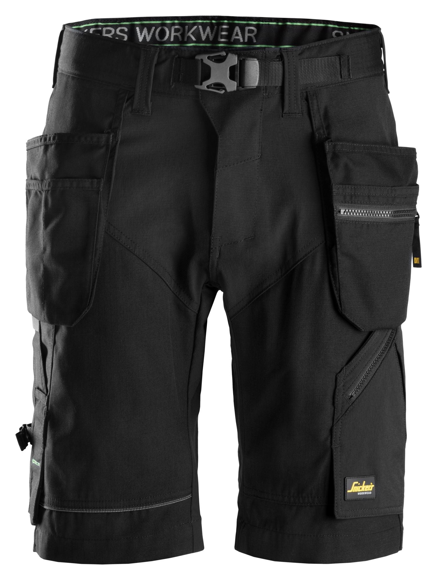 Snickers Workwear - 6904 Pantalones cortos de trabajo FlexiWork+ bolsillos flotantes negro - Ferrotecnia