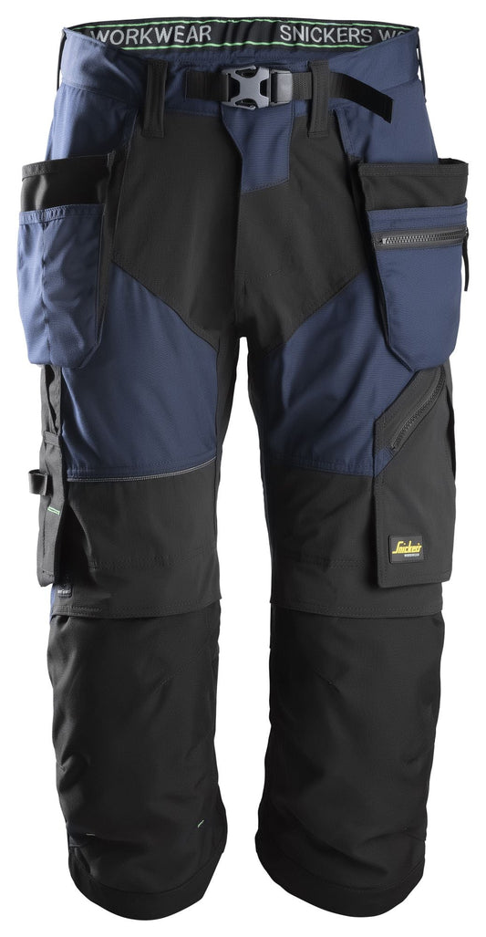 Snickers Workwear - 6905 Pantalón pirata de trabajo FlexiWork+ azul marino con bolsillos flotantes - Ferrotecnia