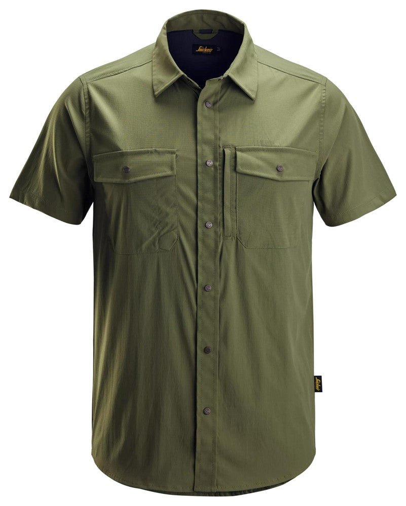 Snickers Workwear - 8520 Camisa de manga corta absorbente LiteWork verde caqui - Ferrotecnia