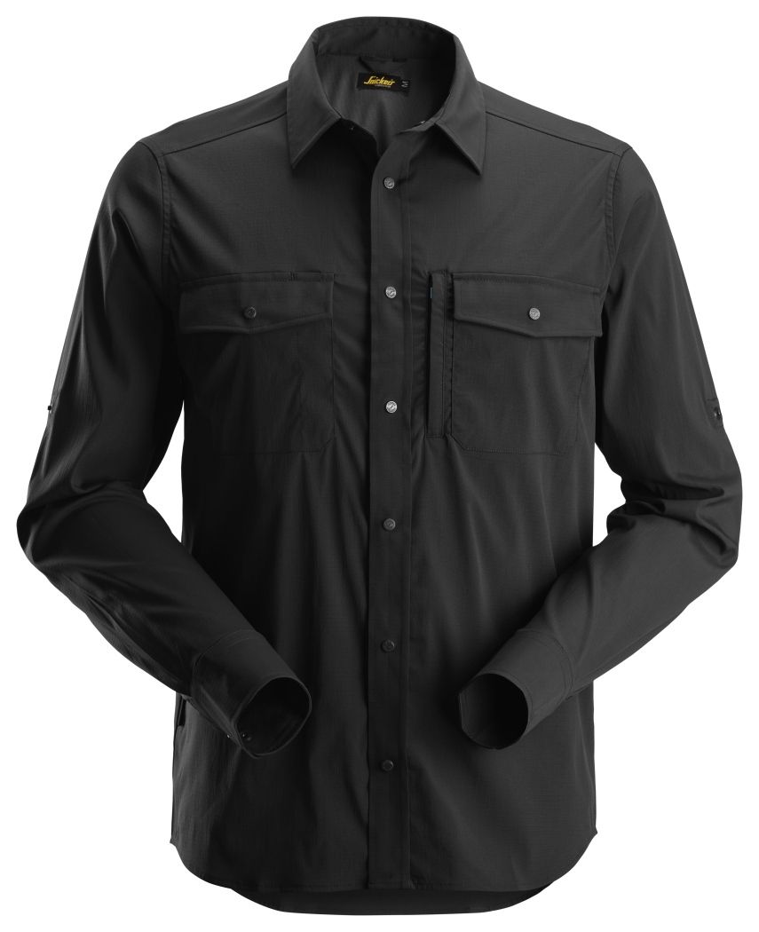 Snickers Workwear - 8521 Camisa de manga larga absorbente LiteWork negro - Ferrotecnia