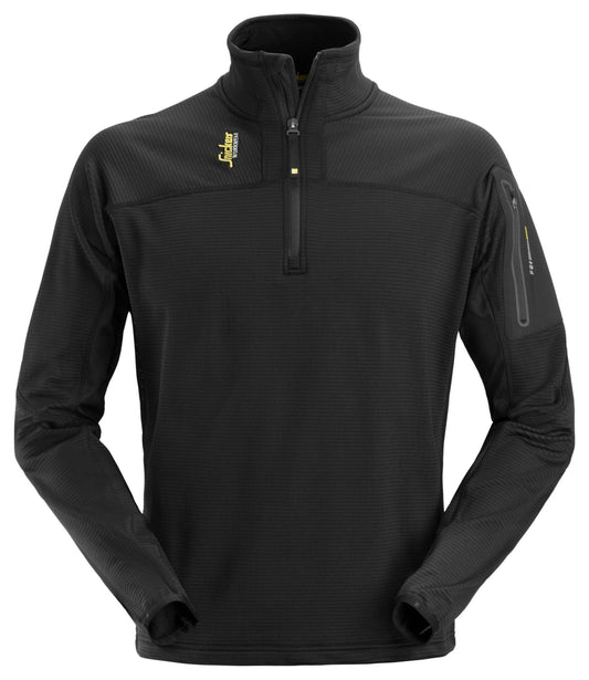 Snickers Workwear - 9435 Jersey Micro Fleece Body Mapping ½ Cremallera Negro - Ferrotecnia