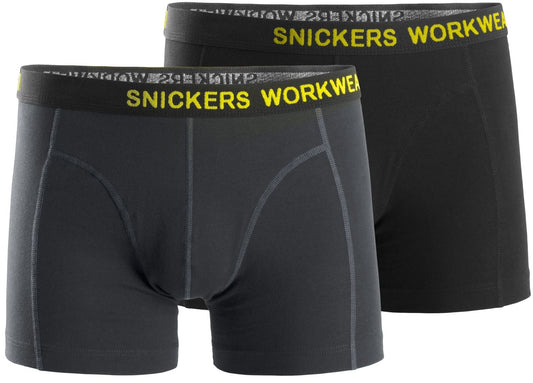 Snickers Workwear - 9436 Pack de 2 calzoncillos elásticos Negro/Gris Acero - Ferrotecnia