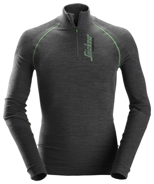Snickers Workwear - 9441 Camiseta interior de lana sin costuras con 1/2 cremallera FlexiWork - Ferrotecnia