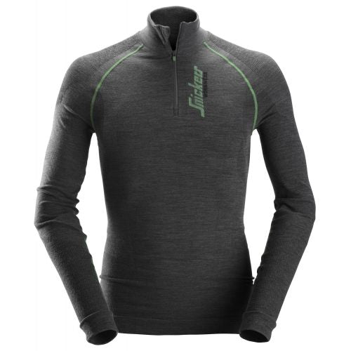 Snickers Workwear 94419800006 - 9441 Camiseta interior manga larga FlexiWork gris con 1/2 cremallera talla L - Ferrotecnia