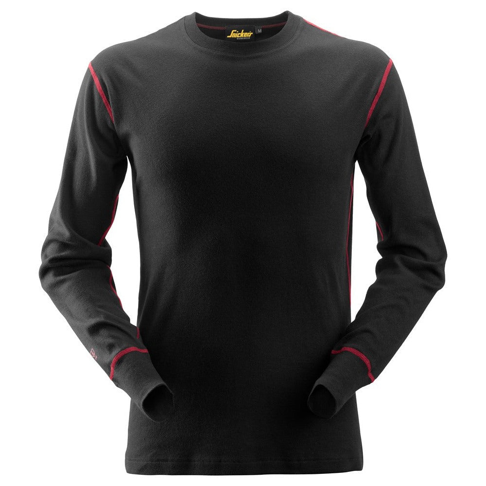 Snickers Workwear - 9461 Camiseta de manga larga con cuello redondo ProtecWork negro - Ferrotecnia