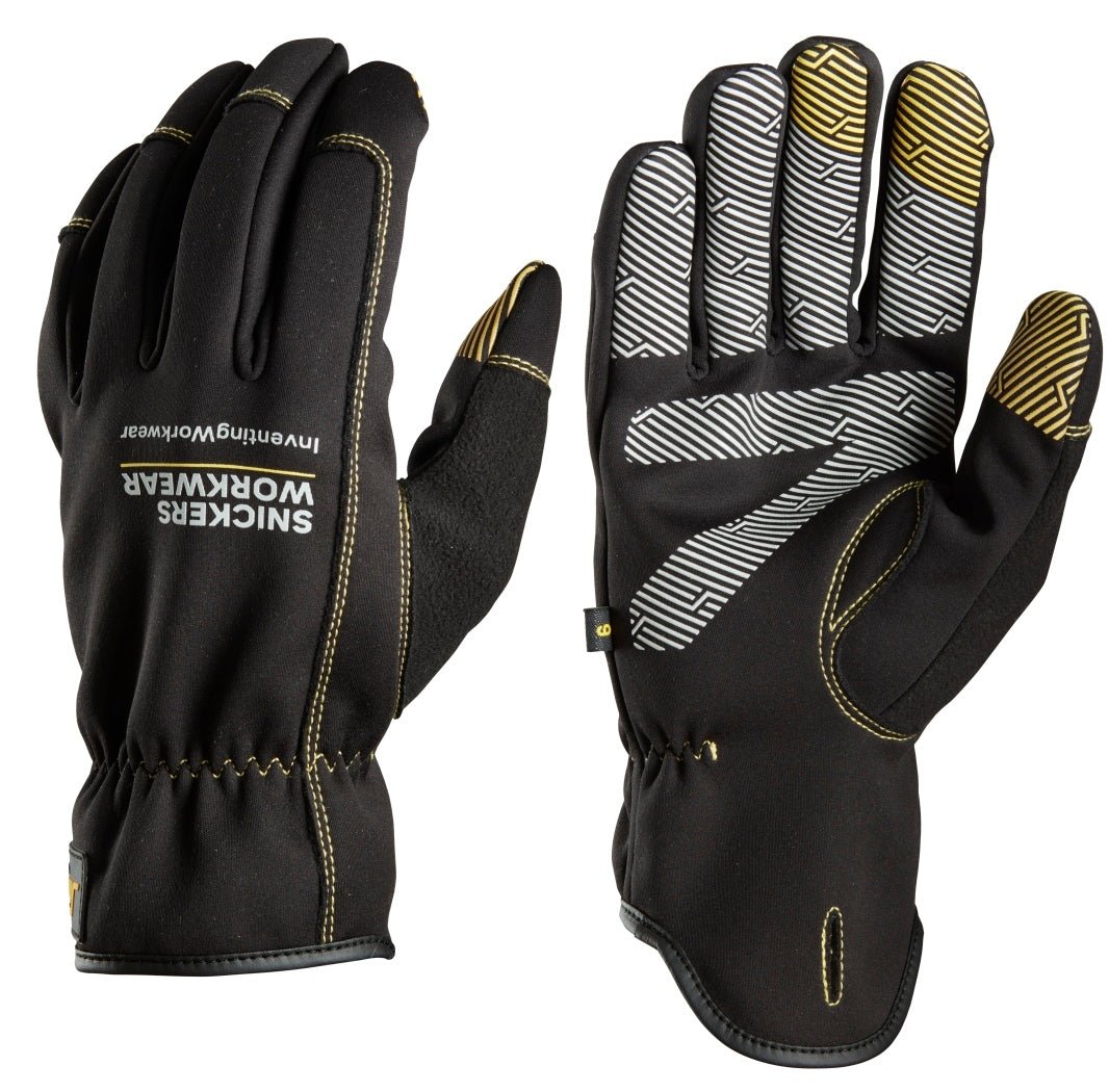 Snickers Workwear - 9562 Par de guantes de trabajo resistentes al agua y flexibles Weather Flex Dry negro - Ferrotecnia