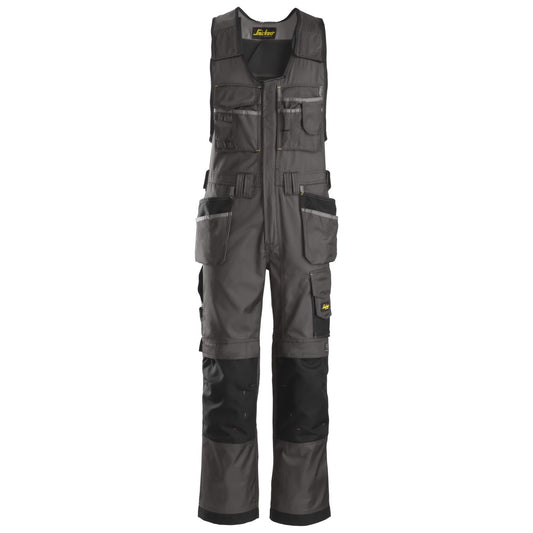 Snickers Workwear 0212 Bib Overalls with Floating Pockets, DuraTwill, Anthracite/Black