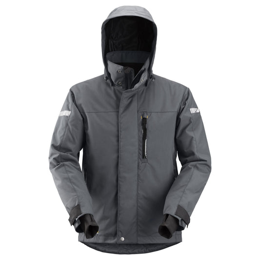 Snickers Workwear - 1102 Chaqueta impermeable con aislamiento AllroundWork gris acero/ negro