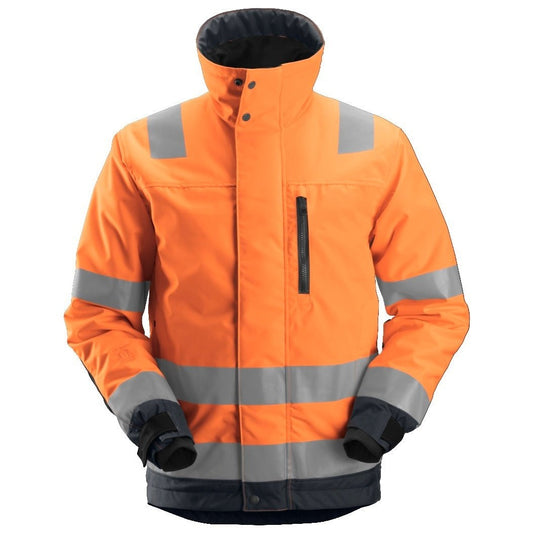Snickers Workwear - 1130 Chaqueta de alta visibilidad clase 3 con aislamiento 37.5® AllroundWork naranja/ gris acero