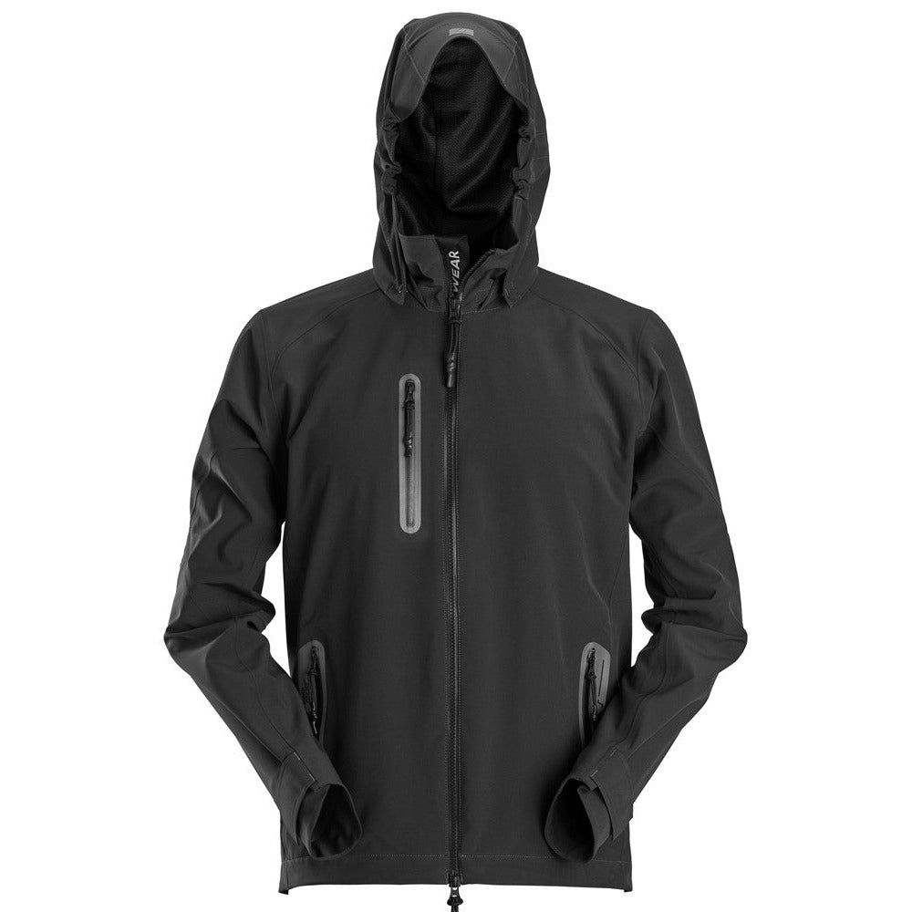 Snickers Workwear - 1218 Chaqueta impermeable SoftShell FlexiWork con capucha negro