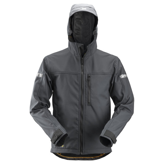 Snickers Workwear - 1229 AllroundWork Hooded Softshell Jacket, Steel Grey/Black