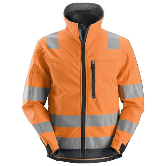 Snickers Workwear - 1230 Chaqueta Softshell de alta visibilidad clase 3 AllroundWork naranja/ gris acero