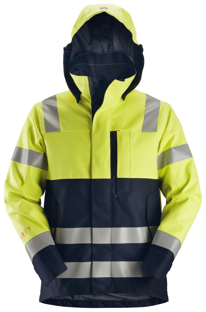 Snickers Workwear 13606695005 - 1360 Chaqueta exterior impermeable de alta visibilidad clase 2 ProtecWork amarillo-azul marino talla M