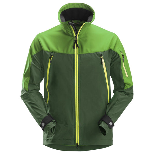 Snickers Workwear 1940 FlexiWork Stretch SoftShell Jacket Apple Green / Forest Green