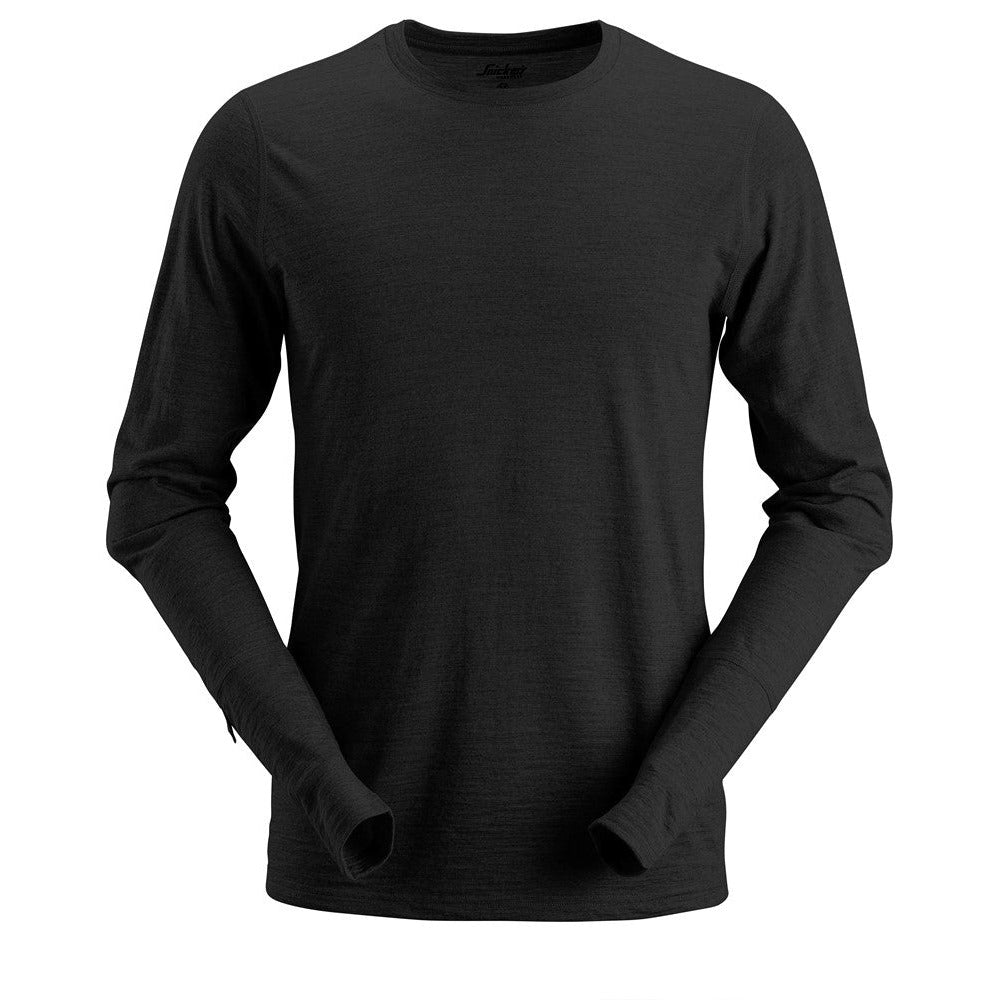 Snickers Workwear - 2427 Camiseta de manga larga de lana AllroundWork negro