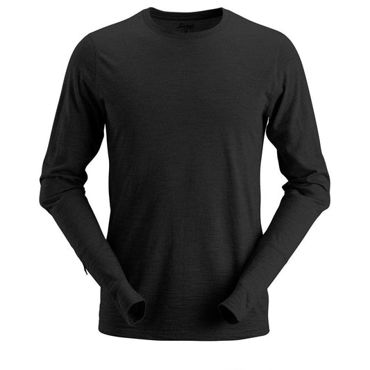 Snickers Workwear - 2427 Camiseta de manga larga de lana AllroundWork negro