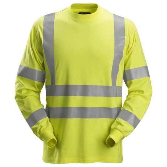Snickers Workwear - 2461 Camiseta de manga larga ProtecWork de alta visibilidad clase 3 amarillo