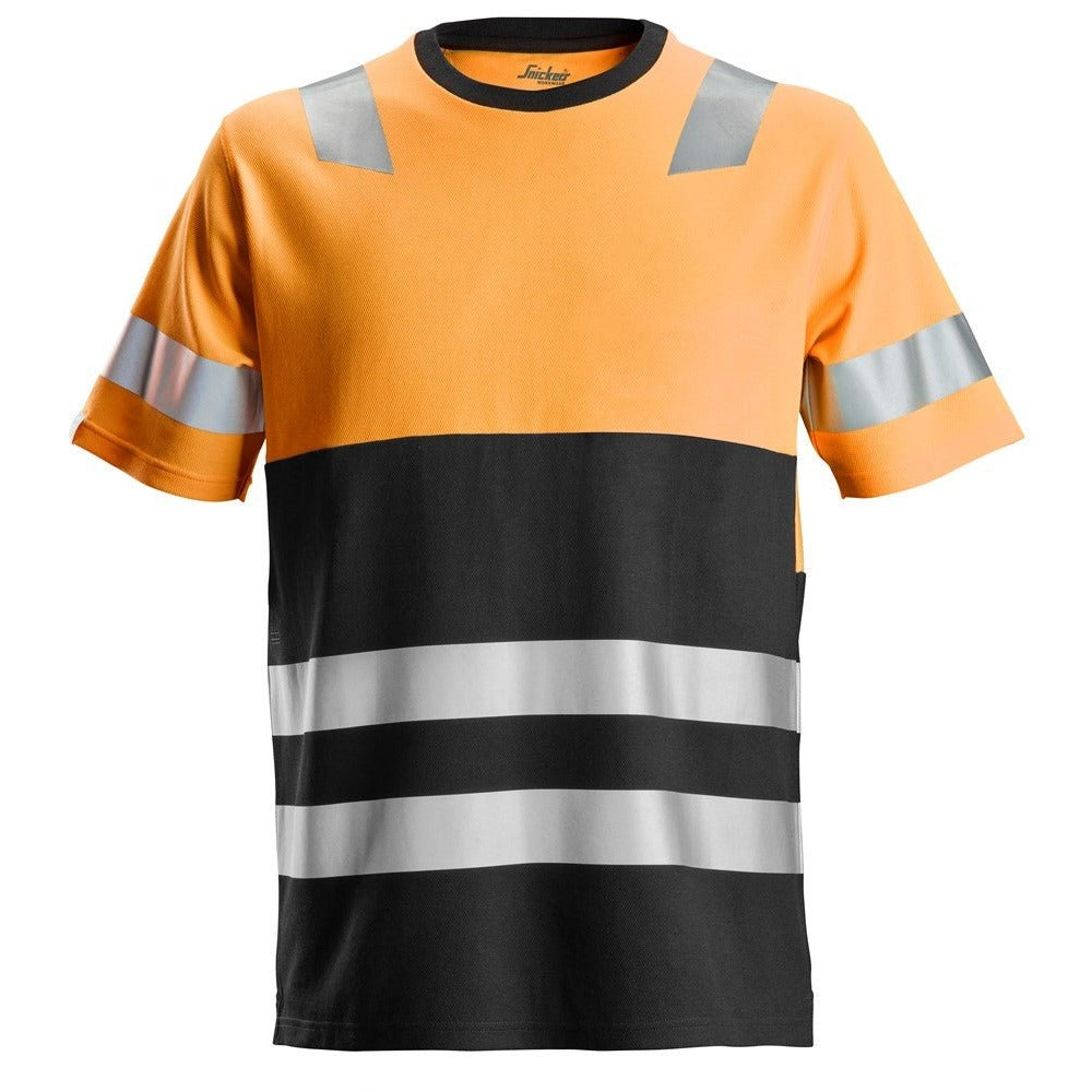 Snickers Workwear - 2534 Camiseta de manga corta de alta visibilidad clase 1 naranja-negro