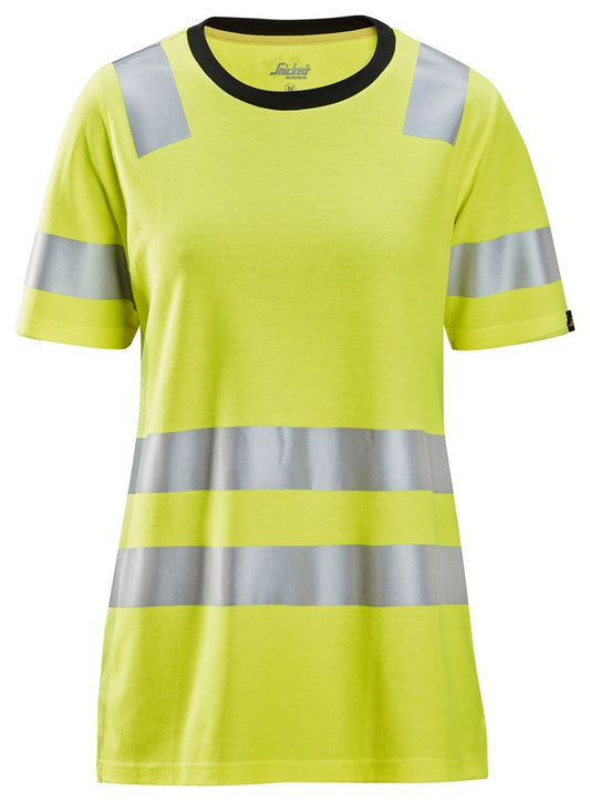 Snickers Workwear 25376600005 - 2537 Camiseta de manga corta para mujer de alta visibilidad clase 2 amarillo talla M